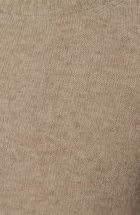 Женский пуловер из шерсти и кашемира MIU MIU бежевого цвета, арт. MML495-1ZJF-F0036 | Фото 5 (Материал внешний: Шерсть, Кашемир; Рукава: Длинные; Длина (для топов): Стандартные; Женское Кросс-КТ: Пуловер-одежда; Стили: Кэжуэл)