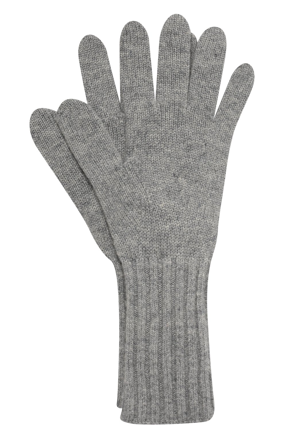 Женские кашемировые перчатки TEGIN серого цвета, арт. 5236 | Фото 1 (Материал: Текстиль, Кашемир, Шерсть; Кросс-КТ: Трикотаж)