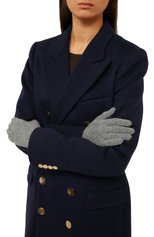 Женские кашемировые перчатки TEGIN серого цвета, арт. 5236 | Фото 2 (Материал: Текстиль, Кашемир, Шерсть; Кросс-КТ: Трикотаж)