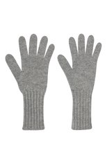 Женские кашемировые перчатки TEGIN серого цвета, арт. 5236 | Фото 3 (Материал: Текстиль, Кашемир, Шерсть; Кросс-КТ: Трикотаж)