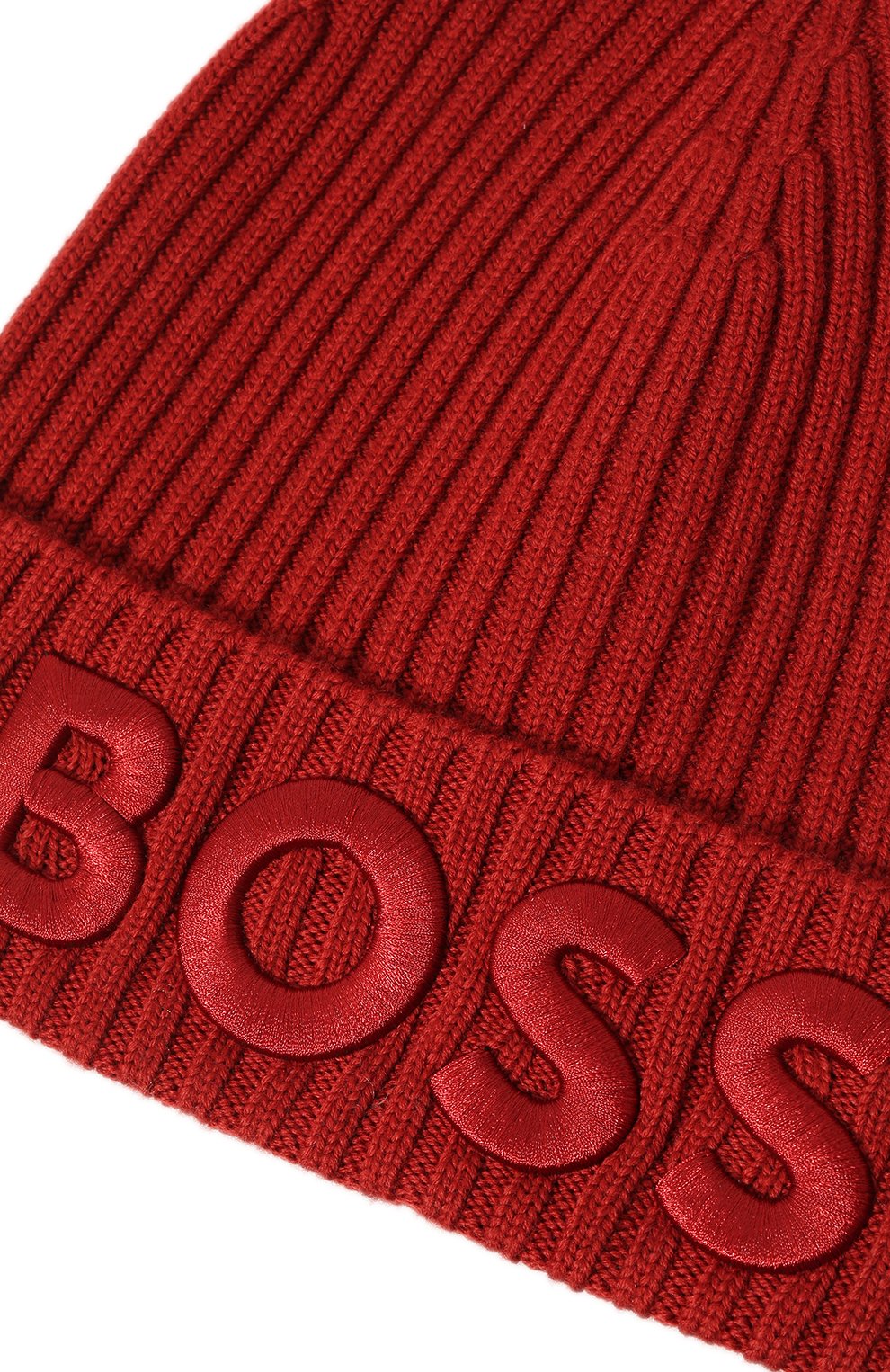 Женская шерстяная шапка BOSS красного цвета, арт. 50478410 | Фото 4 (Материал: Текстиль, Шерсть)