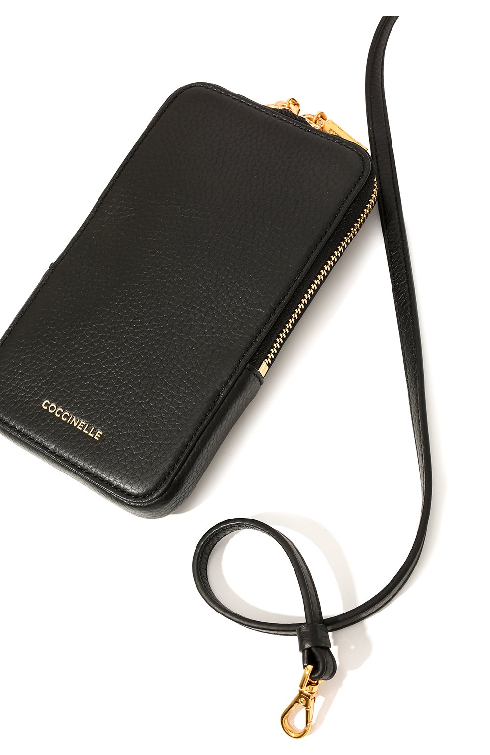 Кожаный чехол для iphone COCCINELLE черного цвета, арт. E5 MI5 27 01 01 | Фото 3 (Женское Кросс-КТ: Кожа iPhone)