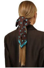Женск�ий шелковый шарф-бандо GIVENCHY темно-коричневого цвета, арт. GW5120/SP543 | Фото 2 (Материал: Текстиль, Шелк; Принт: С принтом)