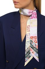 Женский шелковый шарф-бандо GIVENCHY фиолетового цвета, арт. GW5120/S0437 | Фото 2 (Материал: Текстиль, Шелк; Принт: С принтом)