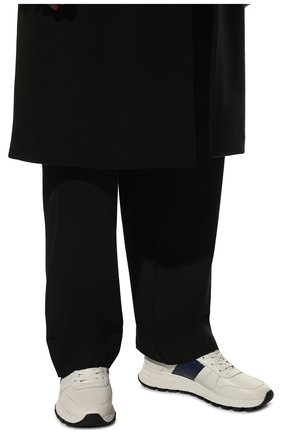 Мужские кожаные кроссовки PRADA белого цвета, арт. 4E3463-3V83-F0P41-G000 | Фото 3 (Материал внешний: Кожа; Стили: Классический; Материал утеплителя: Без утеплителя)