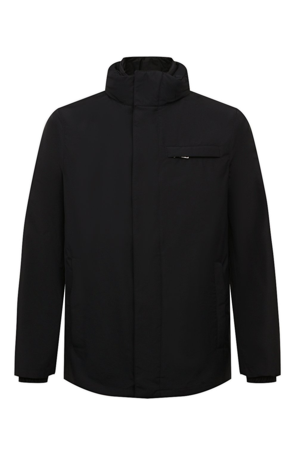Мужская утепленная куртка PRADA темно-синего цвета, арт. SGB041-1X01-F0124-191 | Фото 1 (Кросс-КТ: Куртка; Рукава: Длинные; Материал внешний: Синтетический материал; Мужское Кросс-КТ: утепленные куртки; Длина (верхняя одежда): Короткие; Стили: Кэжуэл)