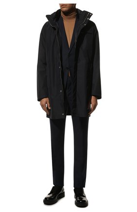 Мужская утепленная куртка PRADA темно-синего цвета, арт. SGB042-1X01-F0124-191 | Фото 2 (Кросс-КТ: Куртка; Рукава: Длинные; Длина (верхняя одежда): До середины бедра; Материал внешний: Синтетический материал; Мужское Кросс-КТ: утепленные куртки; Стили: Кэжуэл)