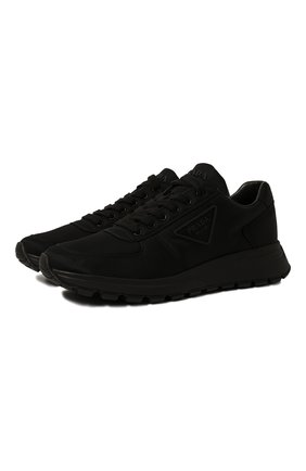 Мужские кроссовки PRADA черного цвета, арт. 4E3576-3LFV-F0002 | Фото 1 (Материал внешний: Текстиль; Стили: Классический; Материал утеплителя: Без утеплителя)