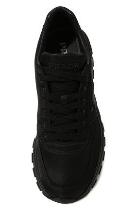 Мужские кроссовки PRADA черного цвета, арт. 4E3576-3LFV-F0002 | Фото 6 (Материал внешний: Текстиль; Стили: Классический; Материал утеплителя: Без утеплителя)