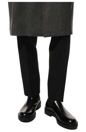 Мужские кожаные челси PRADA черного цвета, арт. 2TE168-P39-F0002 | Фото 3 (Материал внешний: Кожа; Материал утеплителя: Без утеплителя; Мужское Кросс-КТ: Челси-обувь)