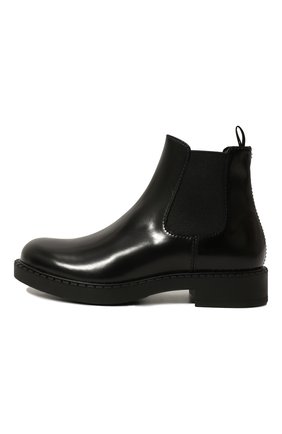 Мужские кожаные челси PRADA черного цвета, арт. 2TE168-P39-F0002 | Фото 4 (Материал внешний: Кожа; Материал утеплителя: Без утеплителя; Мужское Кросс-КТ: Челси-обувь)
