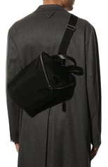 Мужской текстильный рюкзак PRADA черного цвета, арт. 2VZ096-2DW3-F0002-OOO | Фото 2 (Размер: medium; Ремень/цепочка: На ремешке, На плечо; Материал: Текстиль; Стили: Кэжуэл)