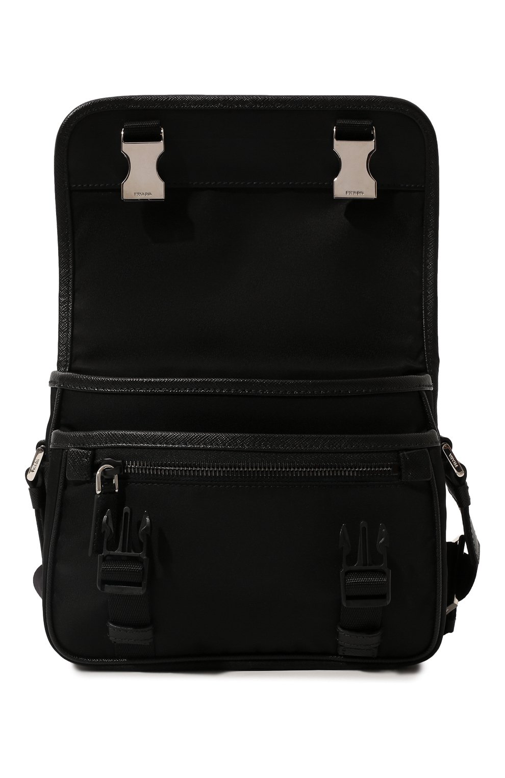 Мужская текстильная сумка PRADA черного цвета, арт. 2VD034-2DMH-F0002-WOP | Фото 5 (Ремень/цепочка: На ремешке; Материал: Текстиль; Размер: small)
