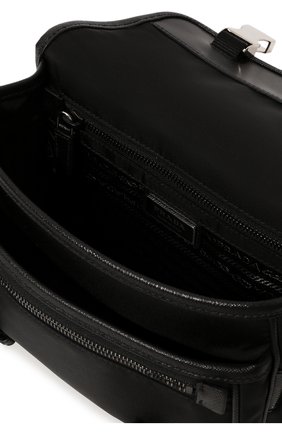 Мужская текстильная сумка PRADA черного цвета, арт. 2VD034-2DMH-F0002-WOP | Фото 6 (Ремень/цепочка: На ремешке; Материал: Текстиль; Размер: small)