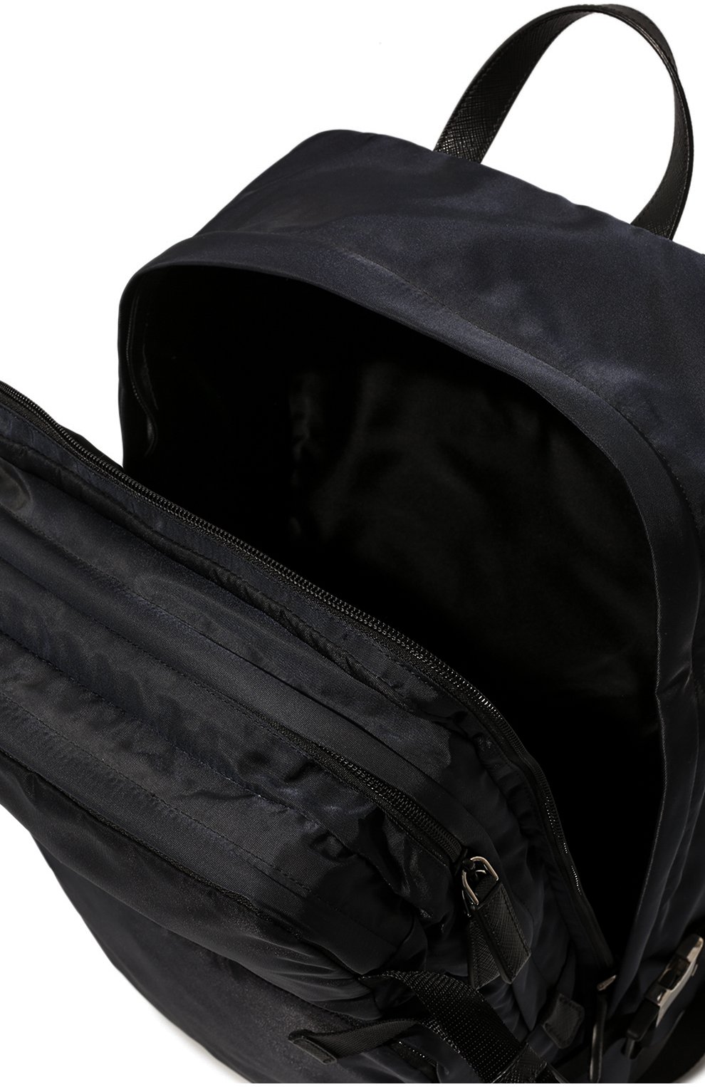 Мужской текстильный рюкзак PRADA темно-синего цвета, арт. 2VZ001-973-F0008-OOO | Фото 5 (Ремень/цепочка: На ремешке; Материал: Текстиль; Стили: Кэжуэл; Размер: large)