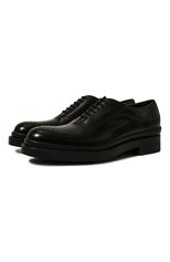Мужские кожаные оксфорды PRADA черного цвета, арт. 2EG188-055-F0002-G001 | Фото 1 (Мужское Кросс-КТ: Броги-обувь; Стили: Классический)