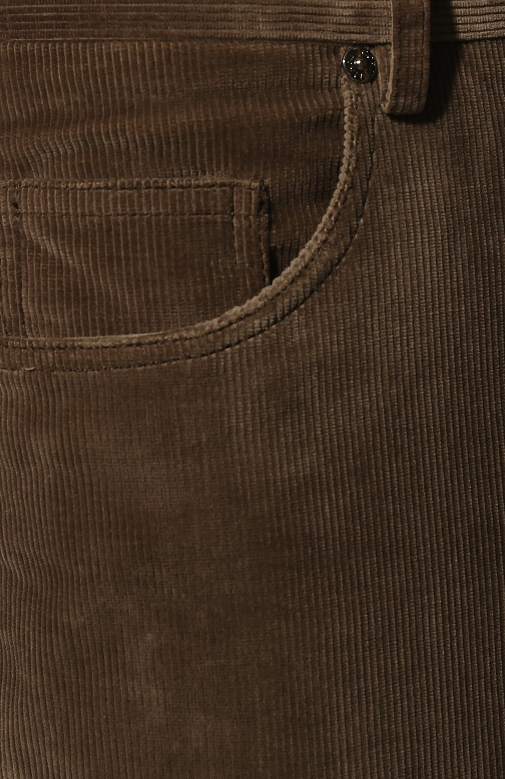 Мужские хлопковые брюки CORNELIANI хаки цвета, арт. 904L01-2818502/00 | Фото 5 (Длина (брюки, джинсы): Стандартные; Случай: Повседневный; Материал внешний: Хлопок; Стили: Кэжуэл)