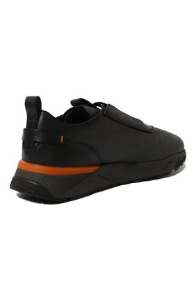 Мужские кожаные кроссовки SANTONI черного цвета, арт. MBIM21783SK0PDYEN50 | Фото 5 (Материал внешний: Кожа; Материал утеплителя: Натуральный мех; Стили: Классический)