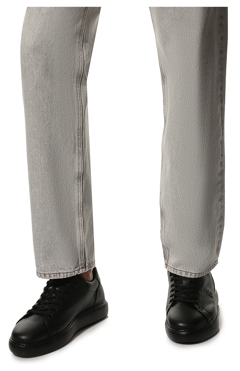 Мужские кожаные кеды BOGNER черного цвета, арт. 12240045/NEW BERLIN 15 | Фото 3 (Материал внешний: Кожа; Стили: Классический; Материал утеплителя: Без утеплителя; Материал внутренний: Текстиль)