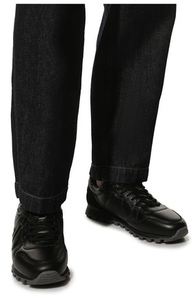 Мужские кожаные кроссовки BOGNER черного цвета, арт. 12240101/P0RT0 10 B | Фото 3 (Материал внешний: Кожа; Материал внутренний: Натуральная кожа, Текстиль; Стили: Классический; Материал утеплителя: Без утеплителя)
