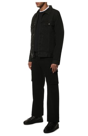 Мужские кожаные кеды BOGNER черного цвета, арт. 12240343/C0L0GNE 10 A | Фото 2 (Материал внешний: Кожа; Материал утеплителя: Натуральный мех; Стили: Классический)