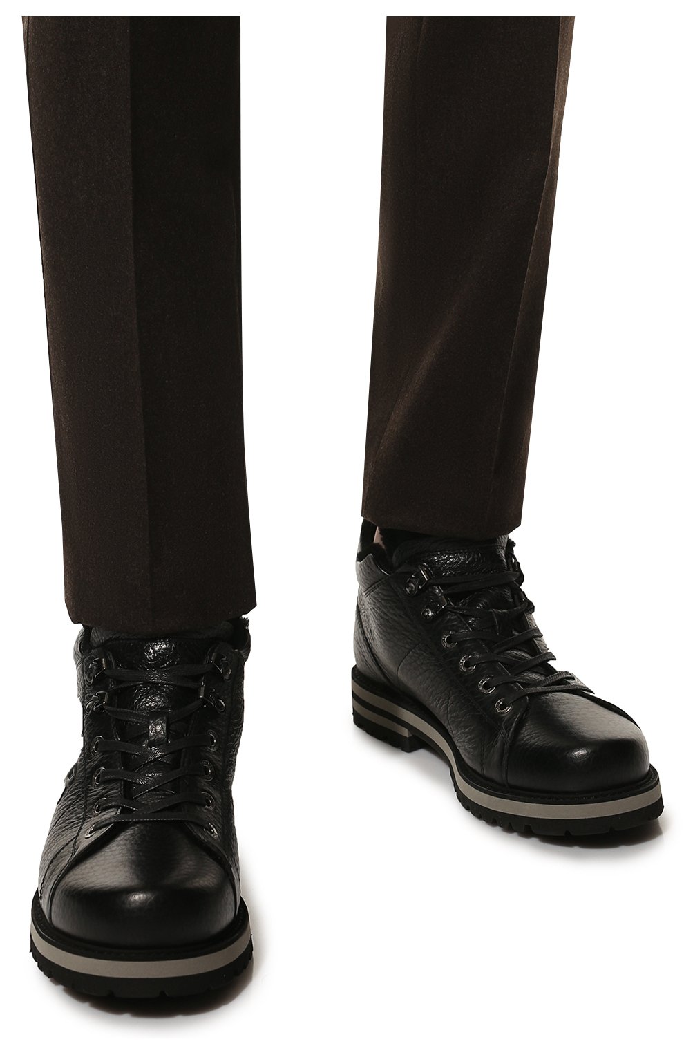 Мужские кожаные ботинки BOGNER черного цвета, арт. 12244343/C0URCHEVAL 12 B | Фото 3 (Материал внешний: Кожа; Материал утеплителя: Натуральный мех; Мужское Кросс-КТ: Ботинки-обувь, зимние ботинки)