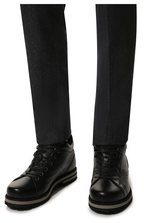 Мужские кожаные ботинки BOGNER черного цвета, арт. 12244343/C0URCHEVEL 12 B | Фото 3 (Материал внешний: Кожа; Материал утеплителя: Натуральный мех; Мужское Кросс-КТ: Ботинки-обувь, зимние ботинки)