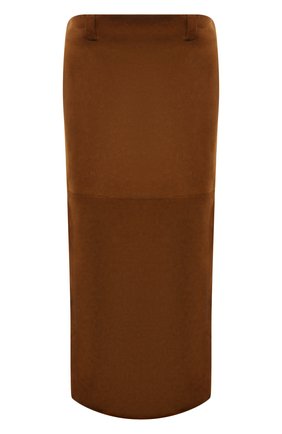 Женская замшевая юбка MIU MIU коричневого цвета, арт. MPD702-104R-F0401 | Фото 1 (Материал внешний: Замша, Натуральная кожа; Стили: Гламурный; Женское Кросс-КТ: Юбка-одежда; Длина Ж (юбки, платья, шорты): Миди)