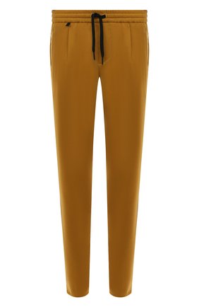 Мужские шерстяные брюки BERWICH желтого цвета, арт. SPIAGGIA RETR0/RD1800X | Фото 1 (Материал внешний: Шерсть; Материал подклада: Купро; Длина (брюки, джинсы): Стандартные; Случай: Повседневный; Стили: Кэжуэл)