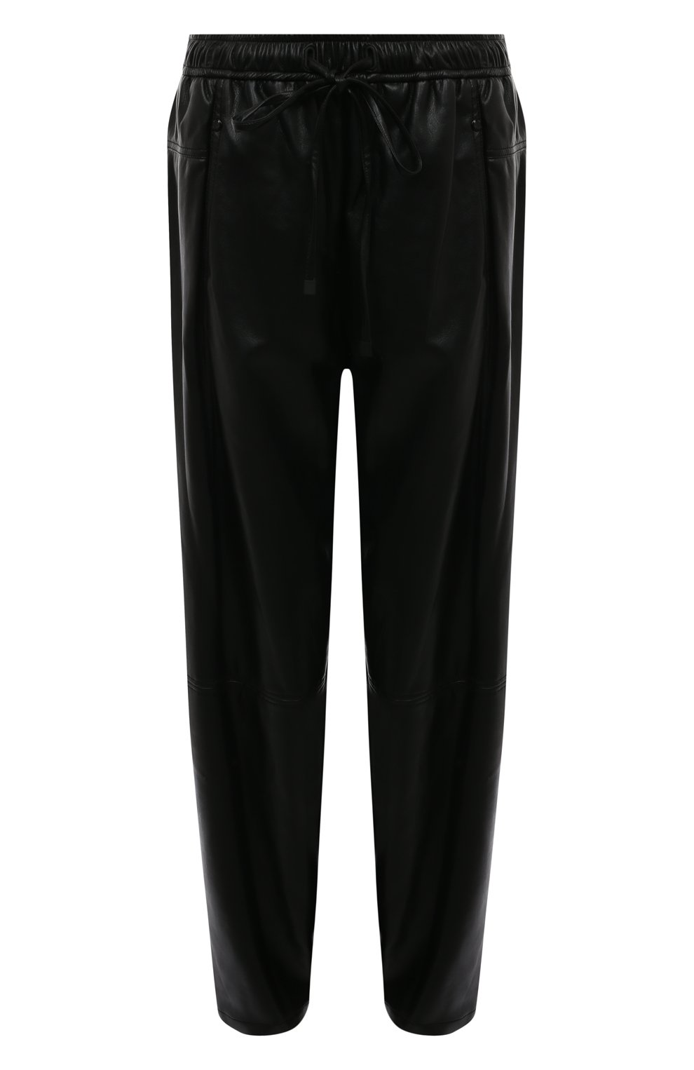 Женские брюки из экокожи LOW CLASSIC черного цвета, арт. L0W22PF_PT06BK | Фото 1 (Силуэт Ж (брюки и джинсы): Широкие; Длина (брюки, джинсы): Стандартные; Женское Кросс-КТ: Брюки-одежда; Материал внешний: Синтетический материал; Стили: Гранж; Кросс-КТ: экокожа)