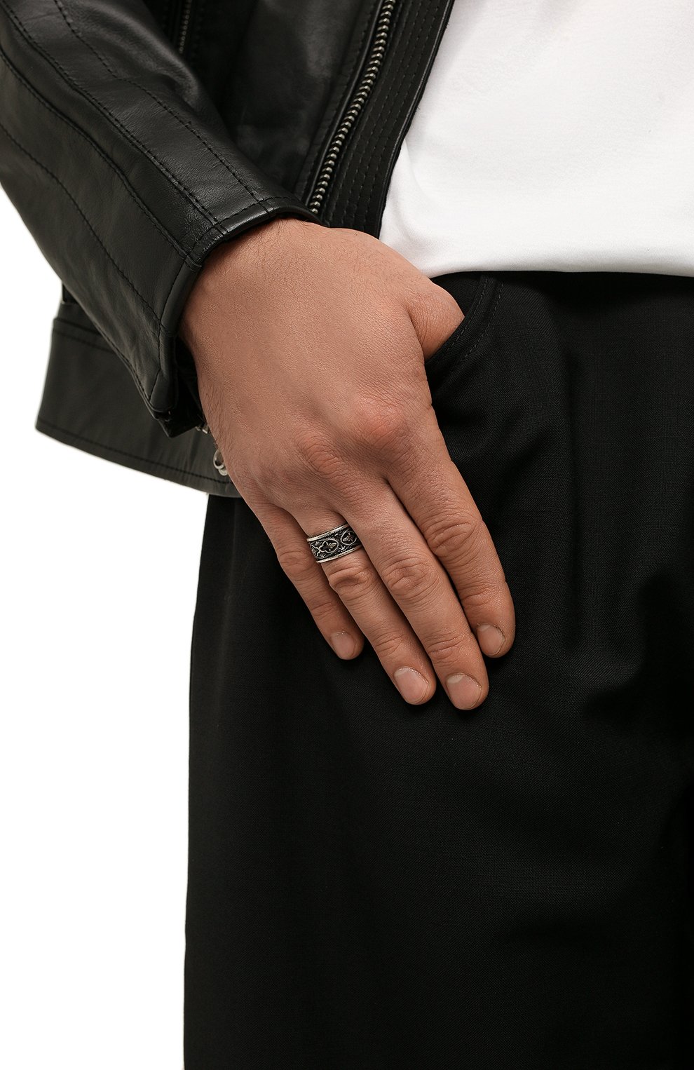 Мужское серебряное кольцо акантус GL JEWELRY серебряного цвета, арт. M700001-S97-01 | Фото 2 (Материал: Серебро)