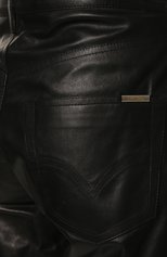 Женские кожаные брюки DROME черного цвета, арт. DPD1989VXP/D400P | Фото 5 (Длина (брюки, джинсы): Стандартные; Женское Кросс-КТ: Брюки-одежда; Силуэт Ж (брюки и джинсы): Прямые; Материал внешний: Натуральная кожа; Материал подклада: Вискоза; Стили: Минимализм)