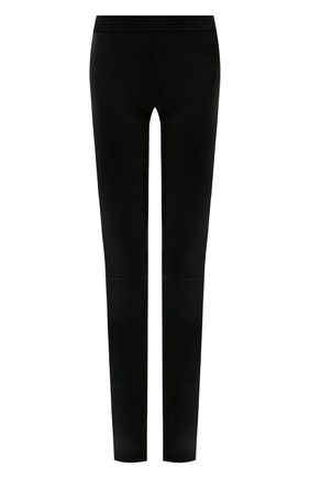Женские кожаные леггинсы DROME черного цвета, арт. DPD1017ZP/D1815P | Фото 1 (Длина (брюки, джинсы): Удлиненные; Женское Кросс-КТ: Леггинсы-одежда; Стили: Спорт-шик; Материал внешний: Натуральная кожа)