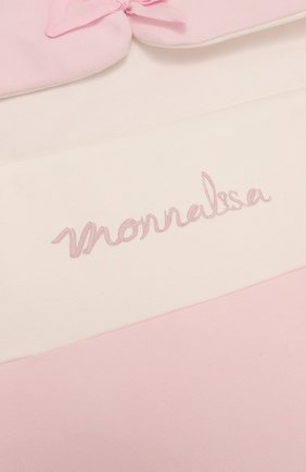 Детский хлопковый конверт MONNALISA розового цвета, арт. 350004 | Фото 3