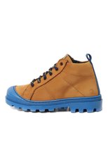 Детские кожаные ботинки WALKEY бежевого цвета, арт. Y1B4-42185-1578/25-29 | Фото 2 (Материал утеплителя: Натуральный мех, Шерсть)