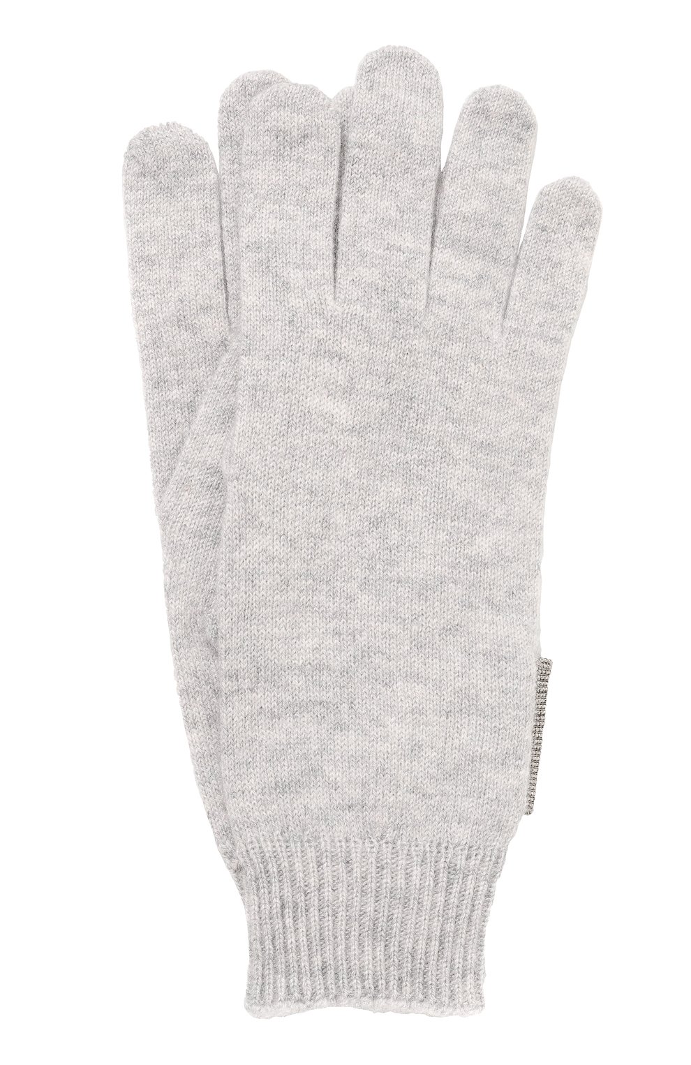 Детские кашемировые перчатки BRUNELLO CUCINELLI светло-серого цвета, арт. B12M14589B | Фото 1 (Материал: Текстиль, Кашемир, Шерсть)