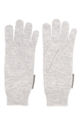 Детские кашемировые перчатки BRUNELLO CUCINELLI светло-серого цвета, арт. B12M14589B | Фото 2 (Материал: Кашемир, Шерсть, Текстиль)