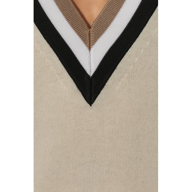 Пуловер из шерсти и кашемира BOSS 50476604, цвет кремовый, размер 44 - фото 5