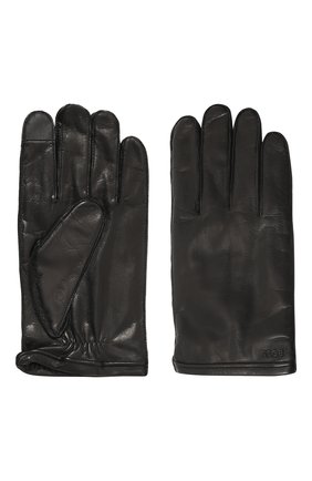 Мужские кожаные перчатки BOSS черного цвета, арт. 50478761 | Фото 2 (Материал: Натуральная кожа; Мужское Кросс-КТ: Кожа и замша)