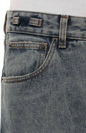 Мужские джинсы DARKPARK синего цвета, арт. FITM01 DB195/GREY WASH | Фото 5 (Силуэт М (брюки): Широкие; Кросс-КТ: Деним; Длина (брюки, джинсы): Стандартные; Стили: Гранж; Материал внешний: Хлопок, Деним; Детали: Потертости)