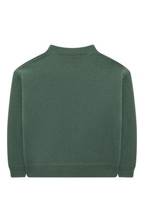 Детский шерстяной пуловер IL GUFO зеленого цвета, арт. A22MA412EM220/2A-4A | Фото 2 (Девочки Кросс-КТ: Пуловер-одежда; Материал внешний: Шерсть; Рукава: Длинные)