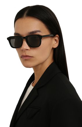 Женские солнцезащитные очки GAST черного цвета, арт. SEGN0 BLACK 01 | Фото 2 (Кросс-КТ: С/з-унисекс; Тип очков: С/з; Очки форма: Квадратные; Оптика Гендер: оптика-унисекс)