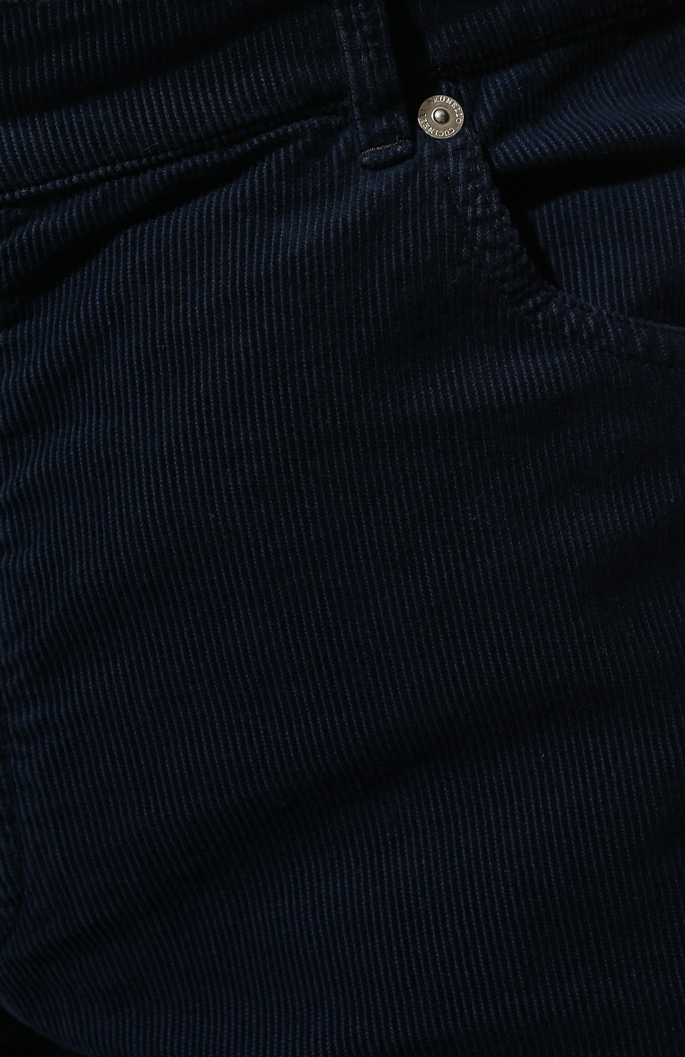 Мужские хлопковые брюки BRUNELLO CUCINELLI темно-синего цвета, арт. M279DI178W | Фото 5 (Длина (брюки, джинсы): Стандартные; Случай: Повседневный; Материал внешний: Хлопок; Стили: Кэжуэл)