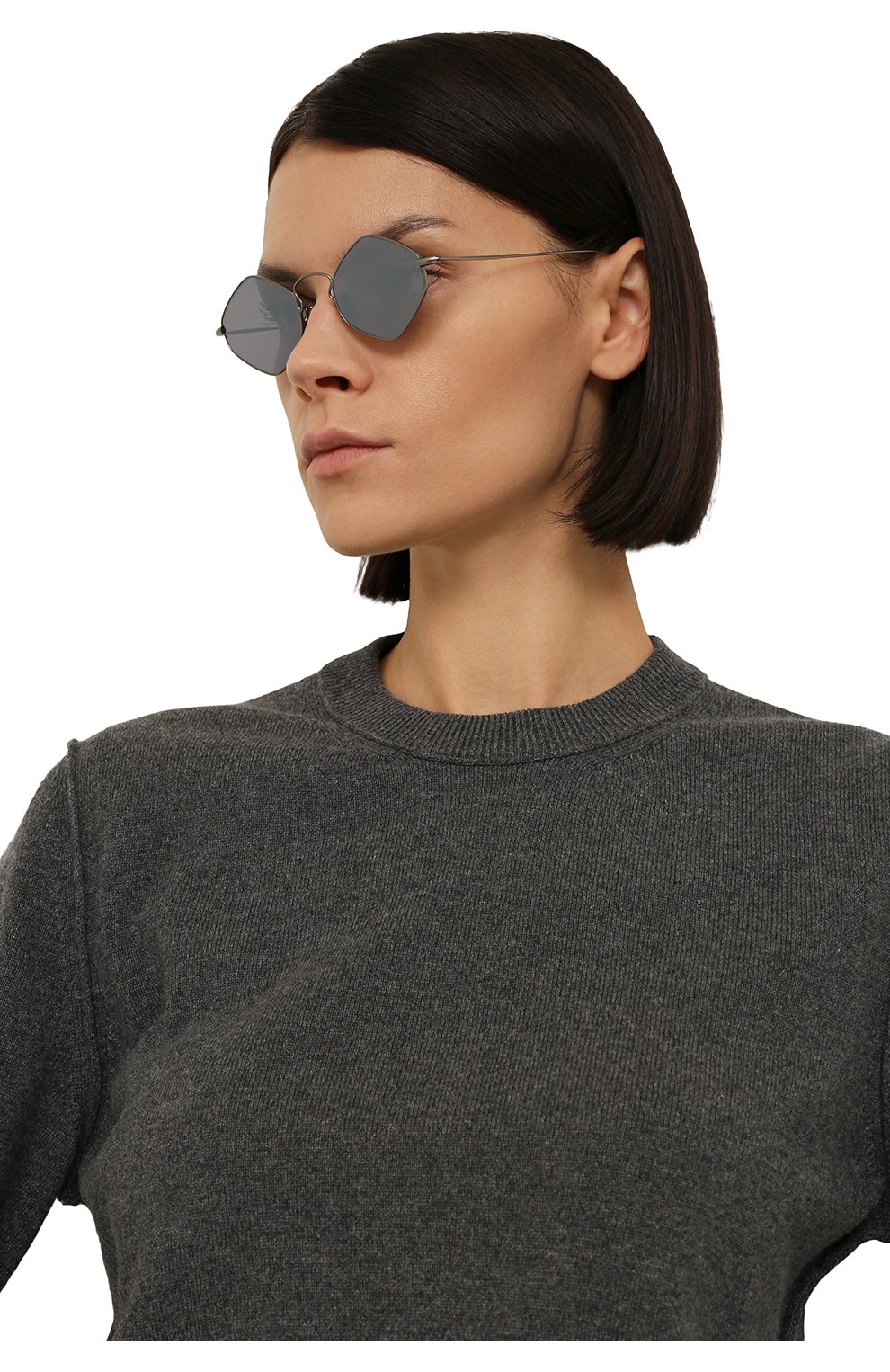 Женские солнцезащитные очки EYEPETIZER синего цвета, арт. AMELIE 3-7F | Фото 2 (Тип очков: С/з; Материал: Металл; Оптика Гендер: оптика-женское; Очки форма: Креативные)