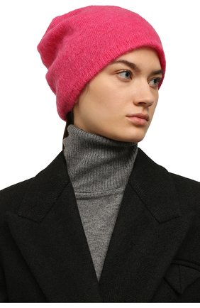 Женская шапка TAK.ORI фуксия цвета, арт. HTK50022WM050AW21 | Фото 2 (Материал: Шерсть, Синтетический материал, Текстиль)