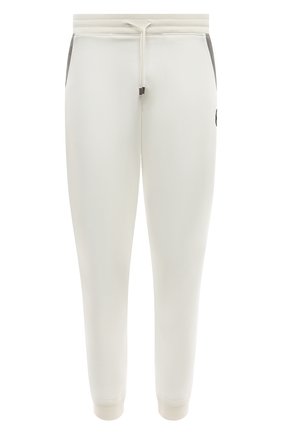 Мужские хлопковые джоггеры STEFANO RICCI белого цвета, арт. K101023P3P/T22483 | Фото 1 (Длина (брюки, джинсы): Стандартные; Материал внешний: Хлопок)