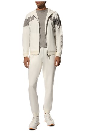 Мужские хлопковые джоггеры STEFANO RICCI белого цвета, арт. K101023P3P/T22483 | Фото 2 (Длина (брюки, джинсы): Стандартные; Материал внешний: Хлопок)