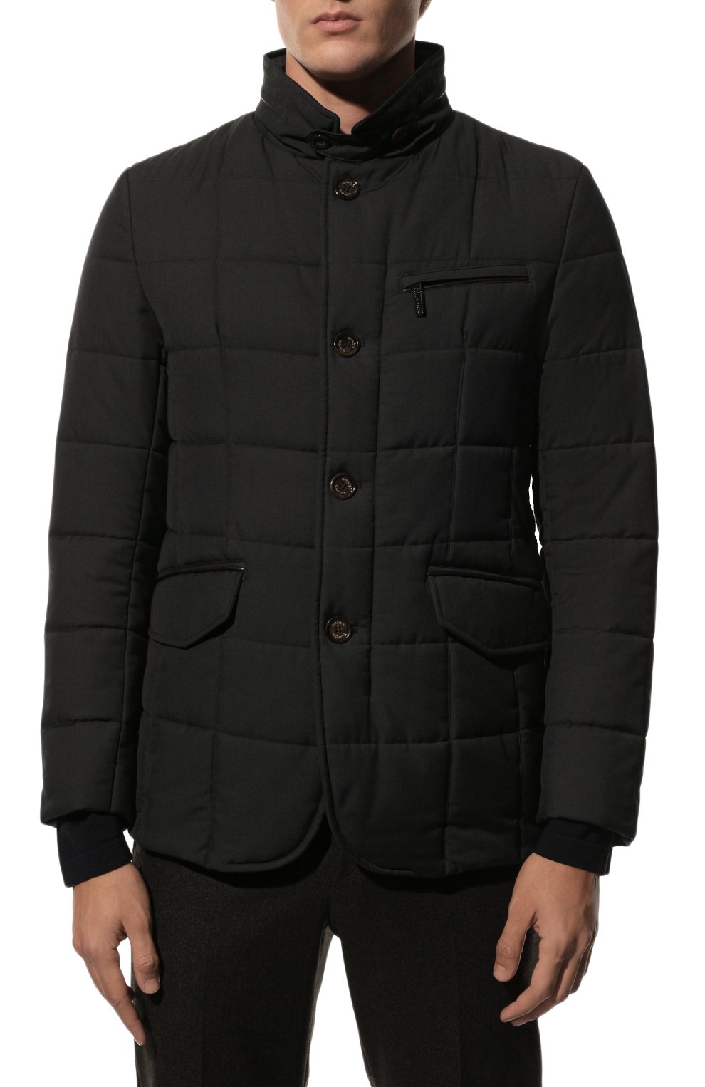 Мужская утепленная куртка GIMO'S темно-серого цвета, арт. 22AI.U.250.624 | Фото 3 (Кросс-КТ: Куртка; Рукава: Длинные; Материал внешний: Синтетический материал; Мужское Кросс-КТ: утепленные куртки; Материал подклада: Синтетический материал; Длина (верхняя одежда): Короткие; Стили: Кэжуэл)