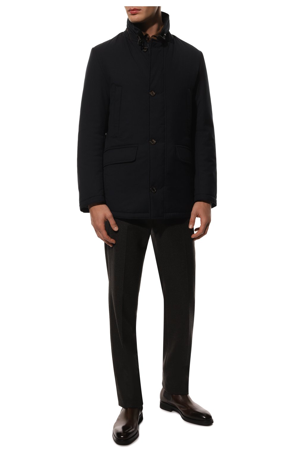 Мужская утепленная куртка GIMO'S темно-синего цвета, арт. 22AI.U.240.624 | Фото 2 (Кросс-КТ: Куртка; Рукава: Длинные; Материал внешний: Синтетический материал; Мужское Кросс-КТ: утепленные куртки; Материал подклада: Синтетический материал; Длина (верхняя одежда): Короткие; Стили: Кэжуэл)