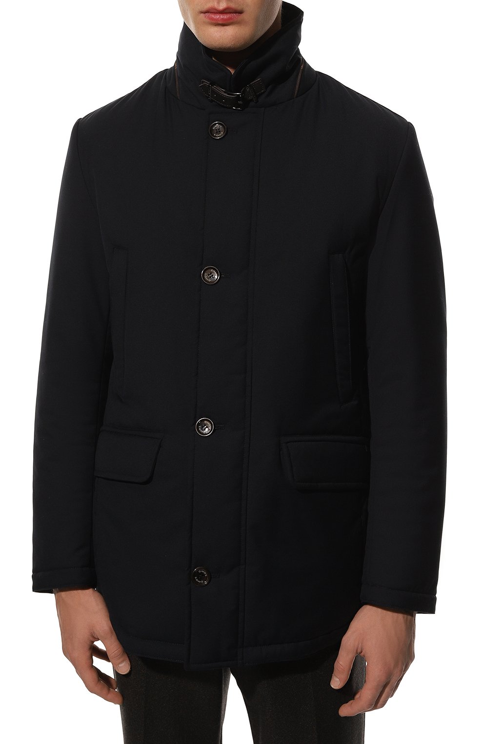 Мужская утепленная куртка GIMO'S темно-синего цвета, арт. 22AI.U.240.624 | Фото 3 (Кросс-КТ: Куртка; Рукава: Длинные; Материал внешний: Синтетический материал; Мужское Кросс-КТ: утепленные куртки; Материал подклада: Синтетический материал; Длина (верхняя одежда): Короткие; Стили: Кэжуэл)